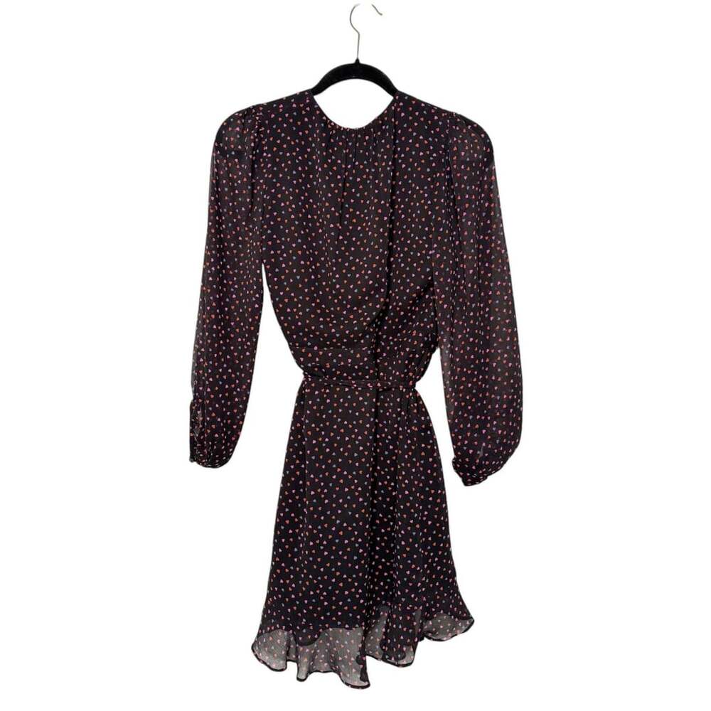 Banana Republic Long Sleeve Ruffle Confetti Heart Wrap Dress Size 4
